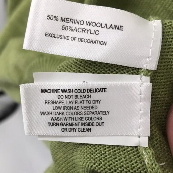 Cutter & Buck Wool  Blend Men's Douglas V-Neck Spring Green Size L - Picture 5 of 9